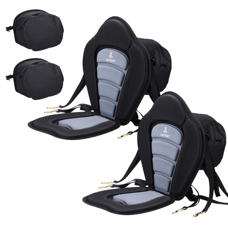 JAYEGT Kayak Seat Padded Deluxe High Back Canoe Seat with Back Support Adjustable Fishing Seat for Universal Sit with Detachable Kayak Backrest - Image 1